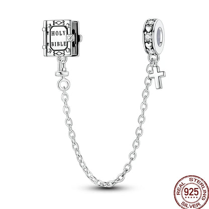 925 Sterling Silver Heart Family Charm Bead With Zircon