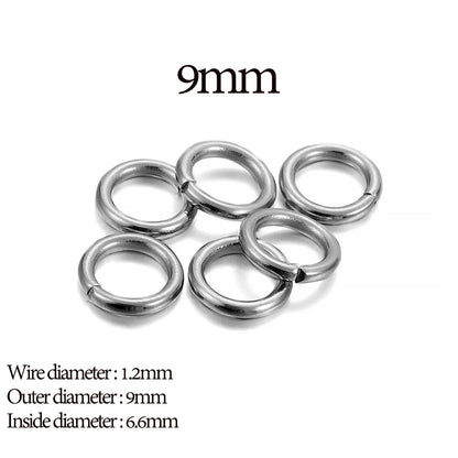 Stainless Steel Jump Rings Open Loops for DIY Jewelry Making 30 to 200 Pieces 1.2 x 9mm 200pcs