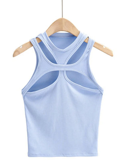 Dozw Girls Cotton Knit Tank Top Hollow Out Vest Chic Casual