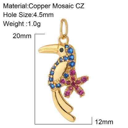 Charming Gold Moon Flower Bird Pendant for DIY Jewelry Making