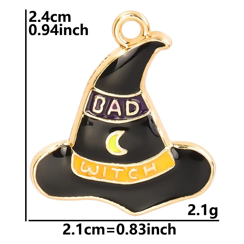 20 Pieces Lot Wicca DIY Witch Hat Charms Metal Alloy Pendants 25533