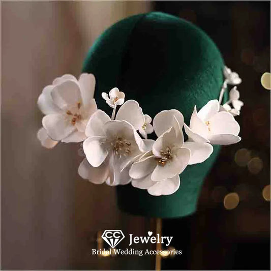 Elegant Bridal Hairgrips Set - Handmade Romantic Flower Hairpins for Weddings and Engagements 3 PCS