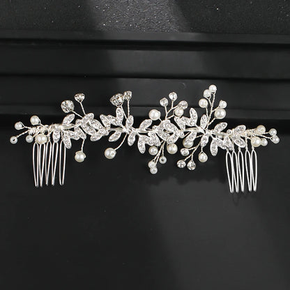 Elegant Pearl Crystal Flower Bridal Headband for Weddings