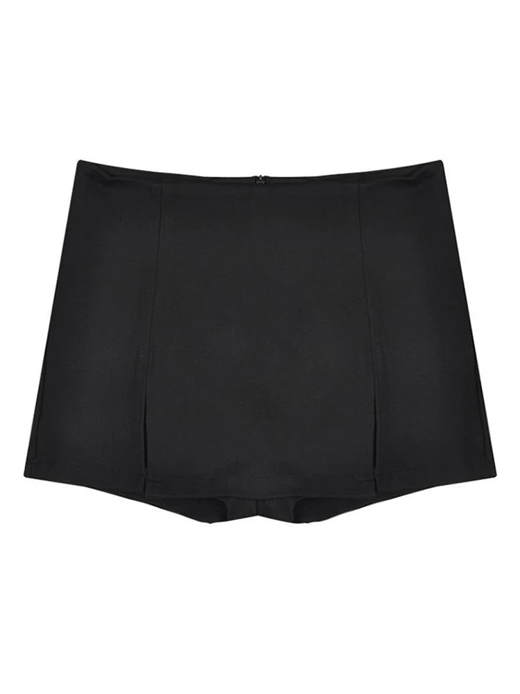 Elegant High Waist Split Shorts Skirt A Line Office Wear