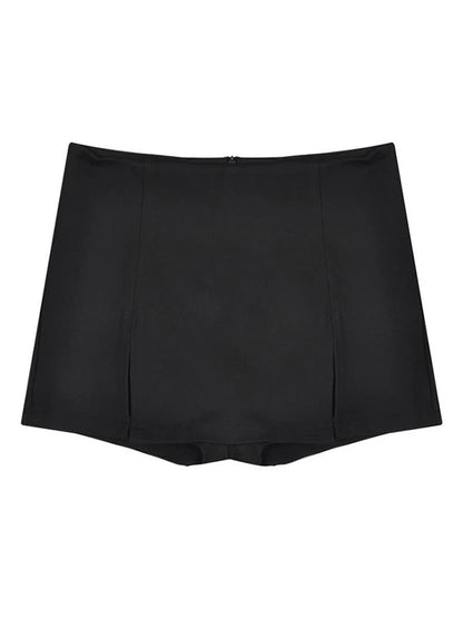 Elegant High Waist Split Shorts Skirt A Line Office Wear