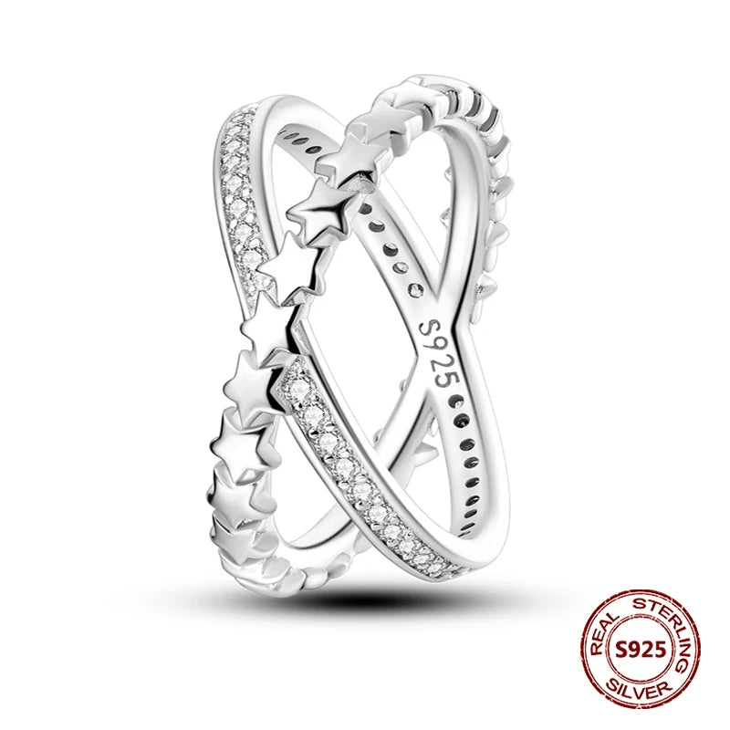 925 Sterling Silver Heart Shaped Zircon Ring for Women Engagement Wedding Jewelry Gifts SER075