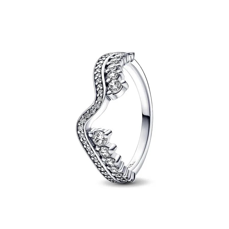 European 925 Silver Heart-Shaped Ring for Women Available in Sizes 6 7 8 9 Exquisite High-Quality Jewelry for Weddings and Parties