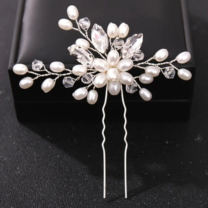 Elegant Crystal Pearl Rhinestone Hairpins for Women Bridal Party Accessories