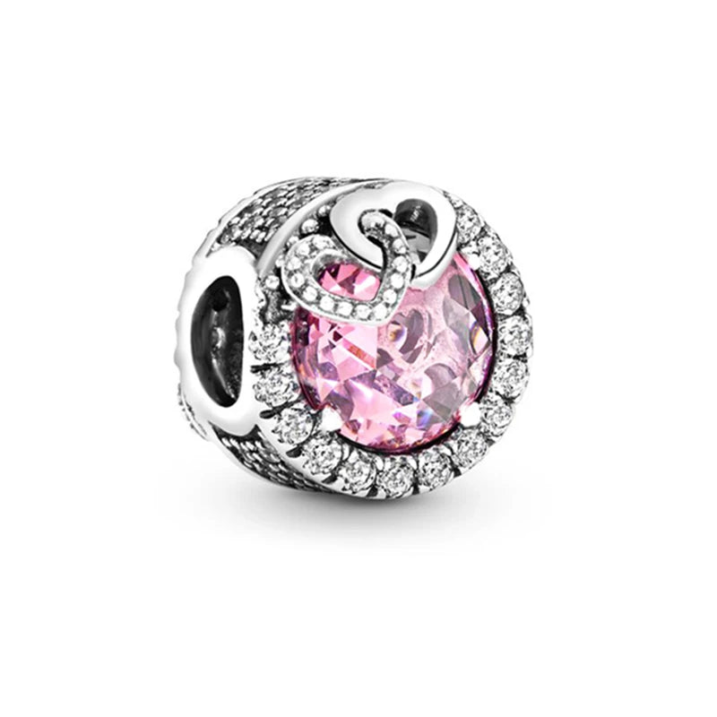 Pink Hot Air Balloon Daisy Murano Glass Charm for European Silver Bracelet SS0708