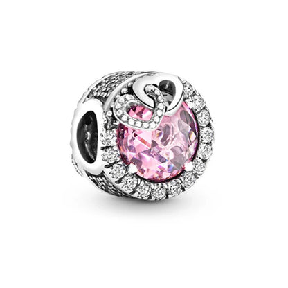 Pink Hot Air Balloon Daisy Murano Glass Charm for European Silver Bracelet SS0708