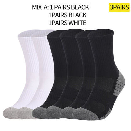 3 Pairs Heavy Duty Cotton Trekking Socks Men Non Slip