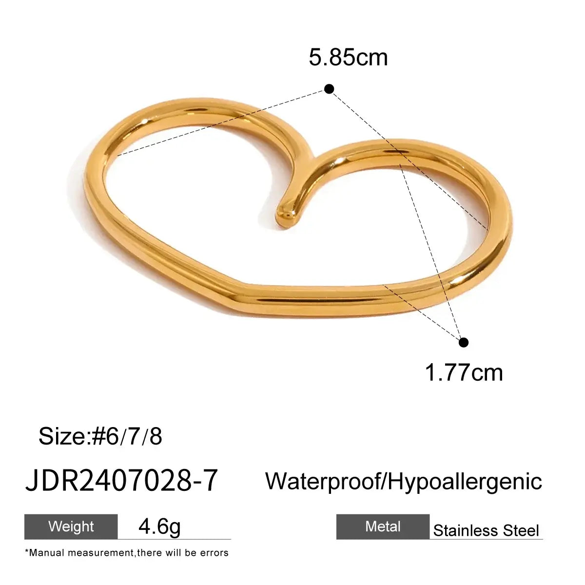 Youthway Minimalist Geometric Double Finger Ring Set 18K Gold Plated JDR2407029 7