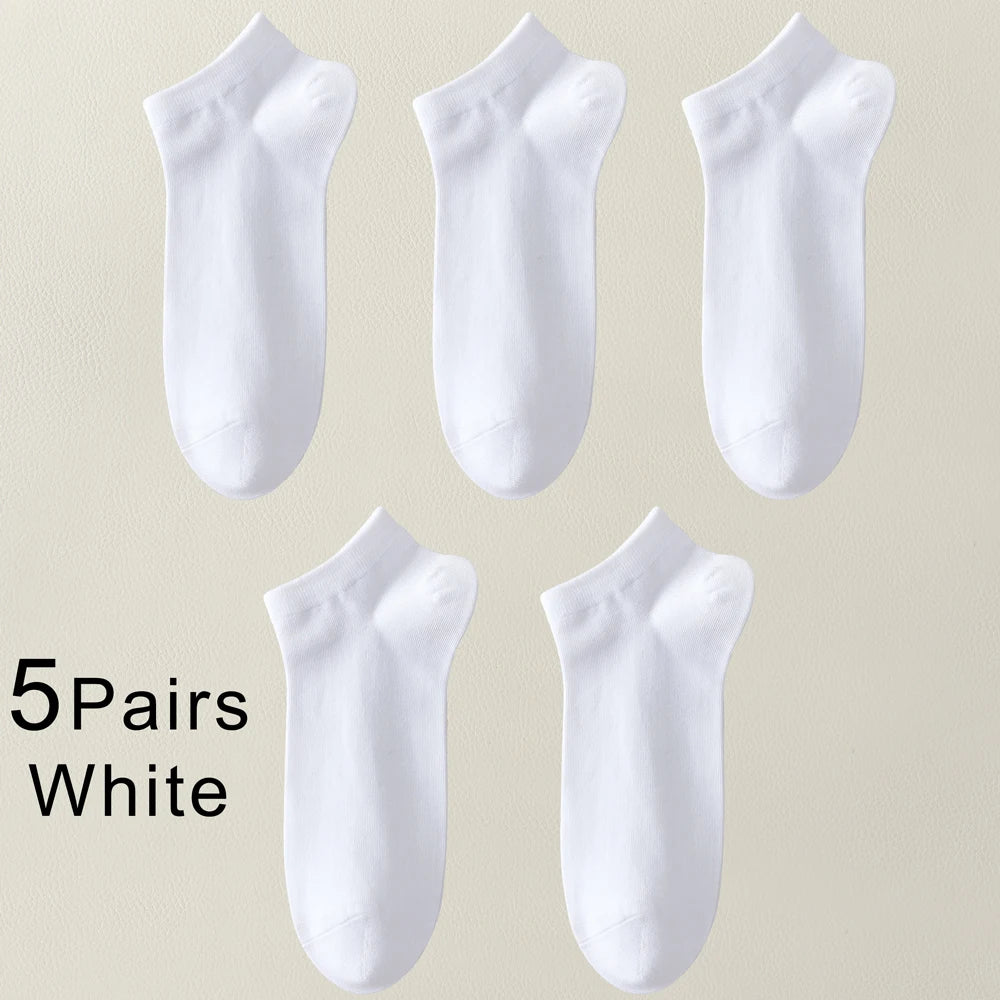 5 Pairs Bamboo Fiber Men No Show Breathable Ankle Socks