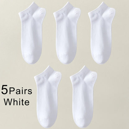 5 Pairs Bamboo Fiber Men No Show Breathable Ankle Socks