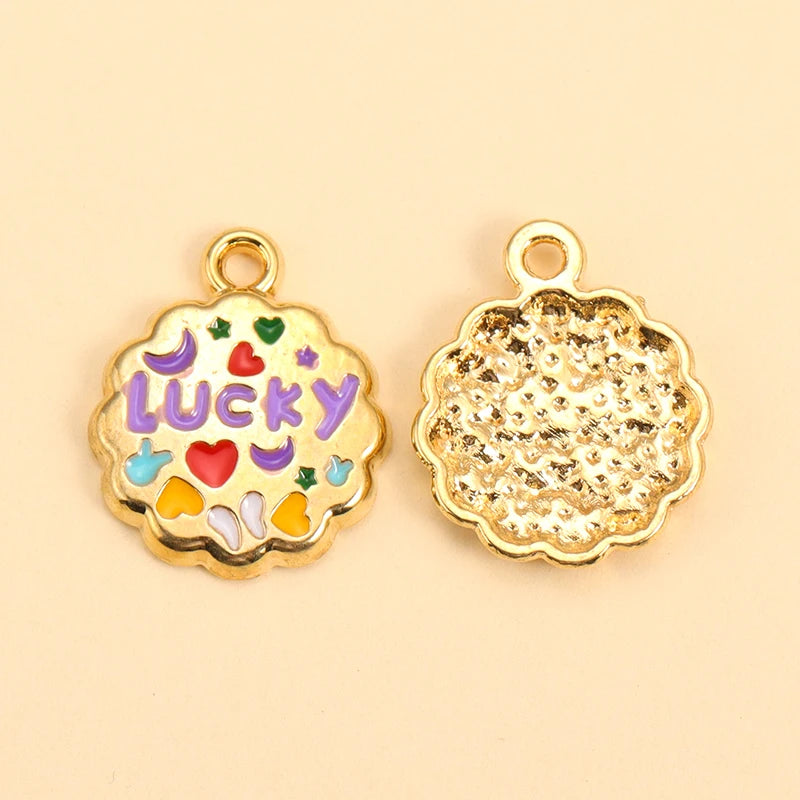Gold-Plated Enamel Letter Charms Set for DIY Jewelry and Accessories