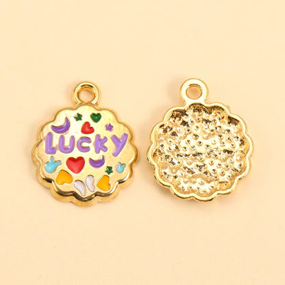 Gold-Plated Enamel Letter Charms Set for DIY Jewelry and Accessories