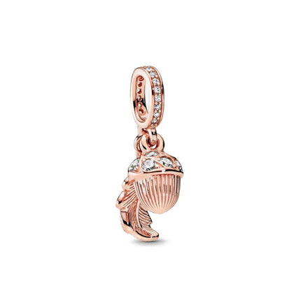 Exquisite 925 Silver Heart-Shaped Dog Paw Beads and Castle Pendant for European Original Bracelet DIY Accessories