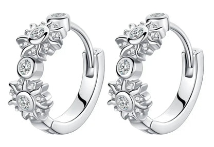 Elegant 925 Sterling Silver Heart Charm Earrings for Women SER3004