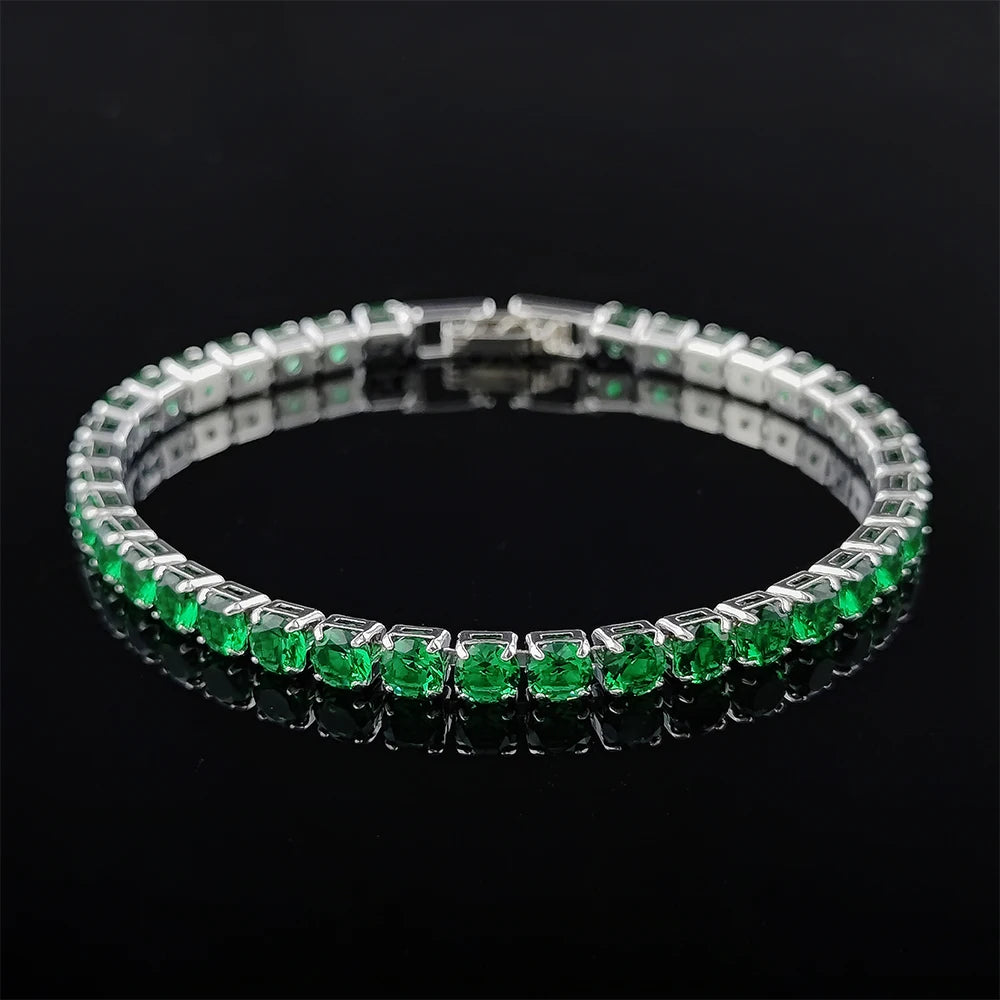 Elegant Sterling Silver CZ Tennis Bracelet for Women Wedding Fashion Jewelry