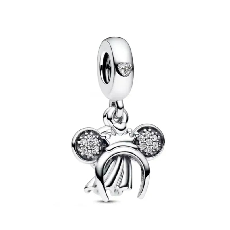 Exquisite 925 Silver Shell Bead Mouse Pendant for European Bracelets – DIY Jewelry Accessory with Zircon