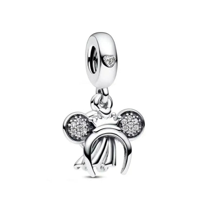 Exquisite 925 Silver Shell Bead Mouse Pendant for European Bracelets – DIY Jewelry Accessory with Zircon