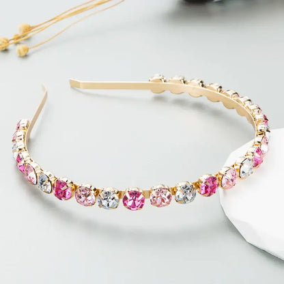 Fine Edged Baroque Style Gorgeous Women's Metal Hair Band Pink color Hairbands