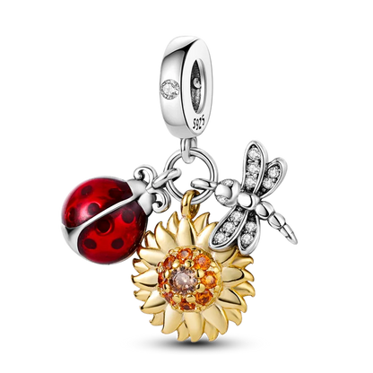 Pink Butterfly Luminous Firefly Dangle Charms 925 Sterling Silver Beads for DIY Jewelry KTC674