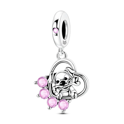 925 Sterling Silver Pumpkin Charm With Zircon Inlay