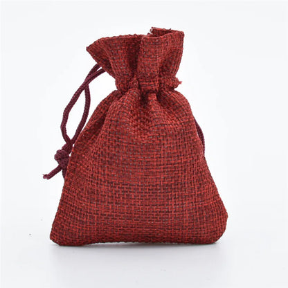 Colorful Cotton Jute Gift Pouches Set of 50 - Customizable Storage Bags for Jewelry and Accessories