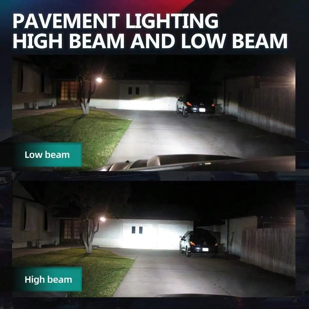 Ultra-Bright LED Headlight Bulbs 9005 HB3 H10 28000LM 250W CSP 3570 Chips 6000K White IP68 Waterproof
