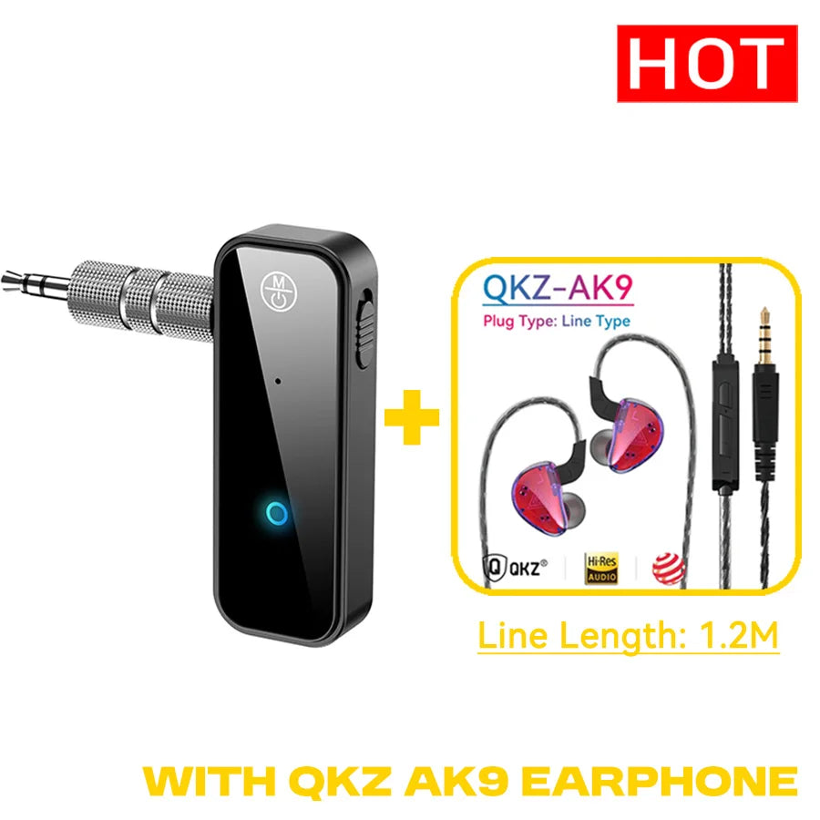 VAORLO 2 in 1 Wireless Bluetooth 5.3 Receiver Transmitter Adapter 3.5mm Aux for Car Music Audio Handsfree Headphones