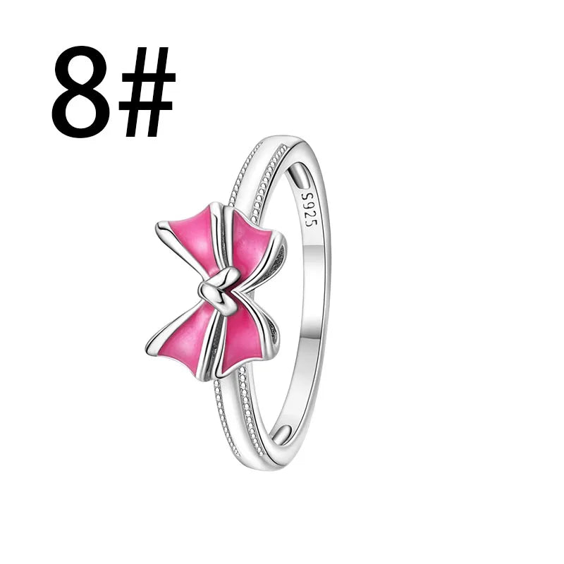 925 Sterling Silver Colorful Butterfly Heart Charms for Women DIY Jewelry Pendants Rings Earrings Bracelets