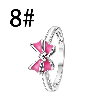 925 Sterling Silver Colorful Butterfly Heart Charms for Women DIY Jewelry Pendants Rings Earrings Bracelets