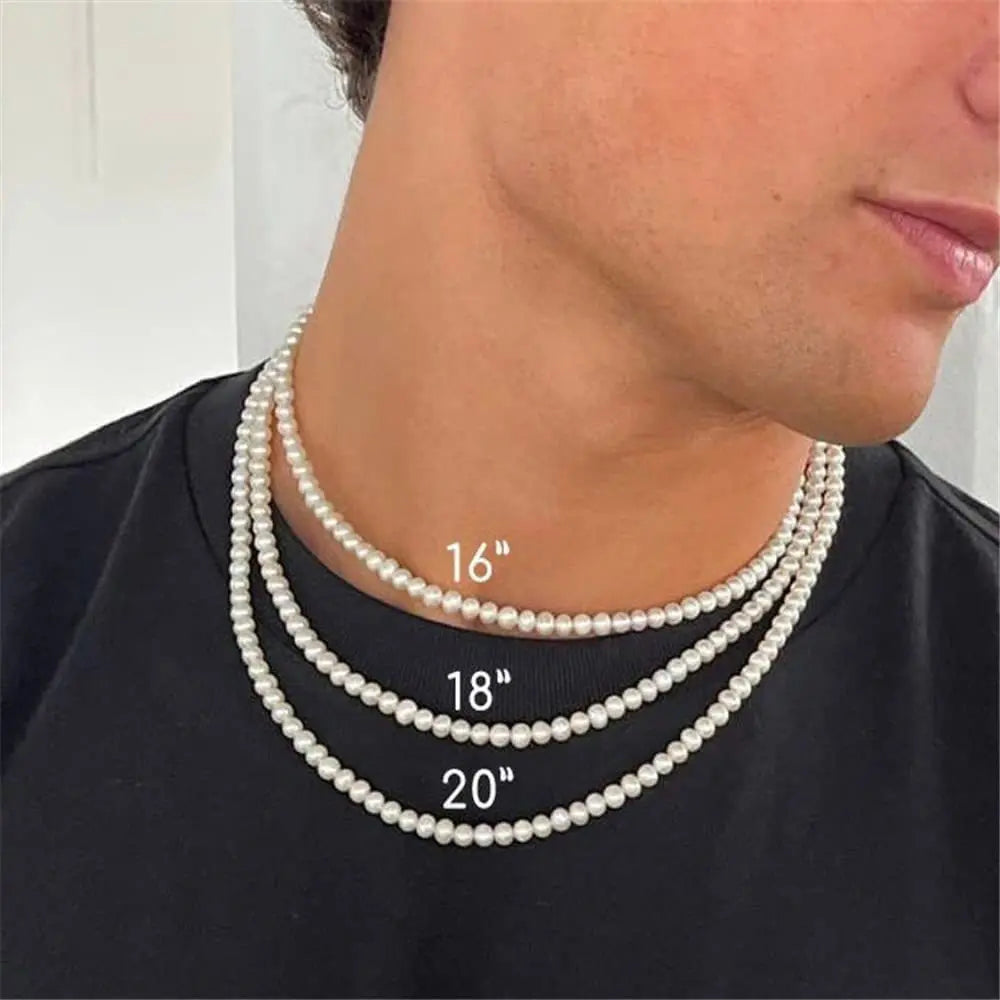 Elegant Unisex Pearl Necklace Handmade Bead Strand for Weddings and Banquets 2024 Trend