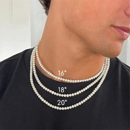 Elegant Unisex Pearl Necklace Handmade Bead Strand for Weddings and Banquets 2024 Trend