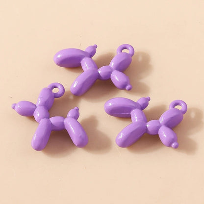 Vibrant 3D Balloon Dog Charms Set for Creative Jewelry Design