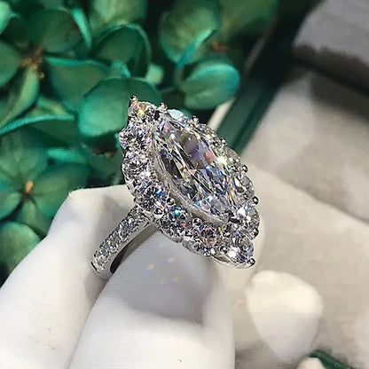 Promise Marquise Cut 3ct Simulated Diamond Ring in 925 Sterling Silver for Women Engagement and Wedding Jewelry style 2
