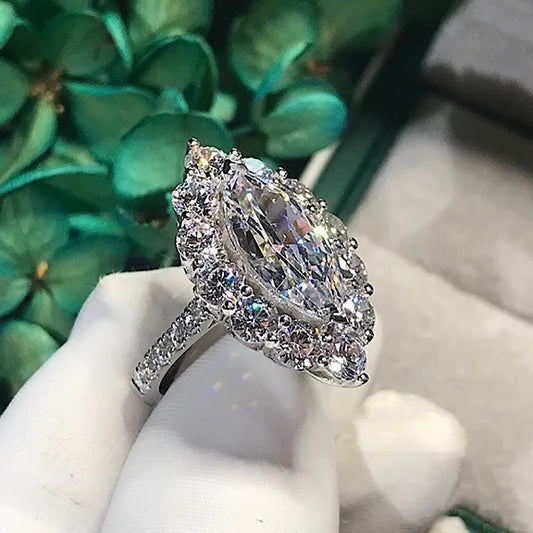 Promise Marquise Cut 3ct Simulated Diamond Ring in 925 Sterling Silver for Women Engagement and Wedding Jewelry style 2