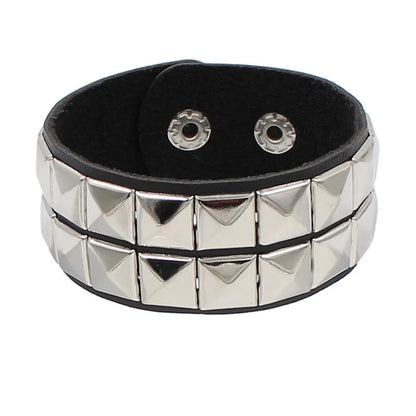 Gothic Punk Cat Heart Leather Bracelet For Women And Men