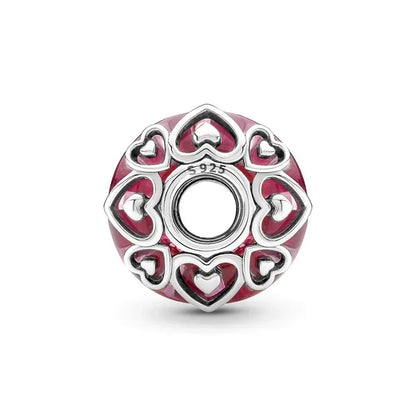 925 Sterling Silver Angel Mom Heart Key Lock Charms Beads for DIY Necklace and Bracelet Jewelry Gift