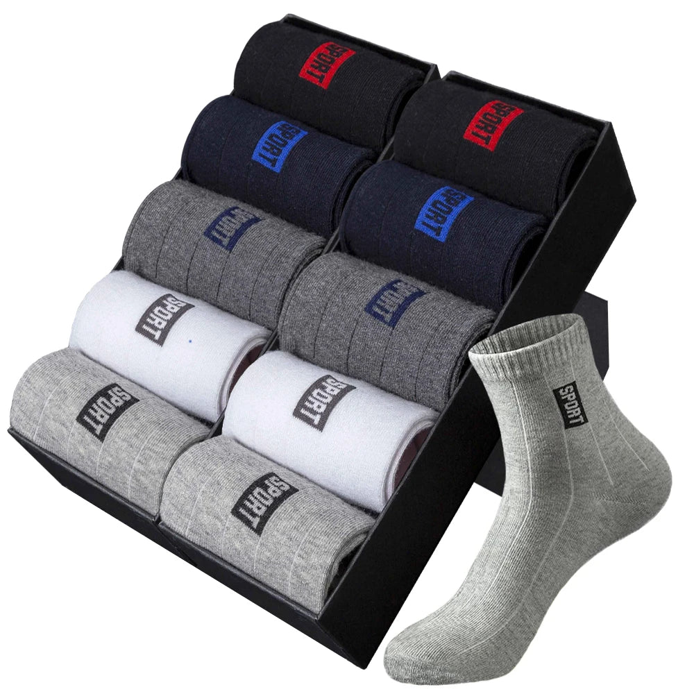 20 Pairs Men’s Cotton Breathable Crew Socks Sweat Absorbent Deodorant Business Casual Socks Gift Set
