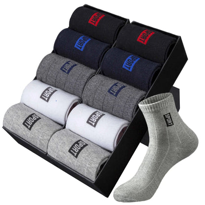 20 Pairs Men’s Cotton Breathable Crew Socks Sweat Absorbent Deodorant Business Casual Socks Gift Set
