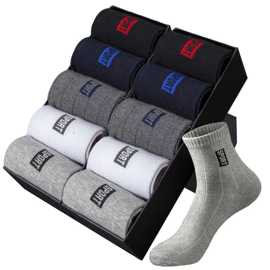 20 Pairs Men’s Cotton Breathable Crew Socks Sweat Absorbent Deodorant Business Casual Socks Gift Set