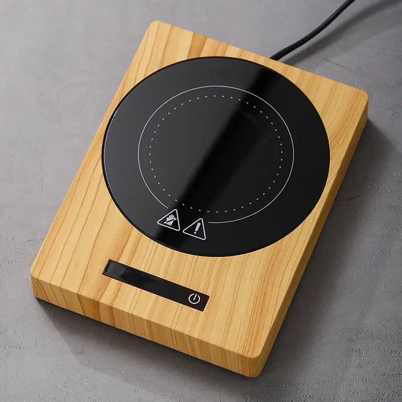 100°C Cup Heater Mug Warmer Automatic Hot Drink Coaster A 110V wood