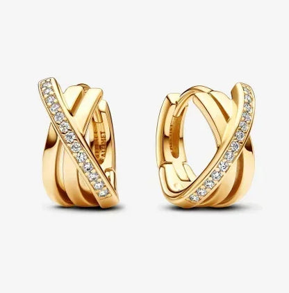 925 Sterling Silver Gold Hoop Earrings Halloween Pumpkin Skull Christmas Tree Zircon Studs for Women DIY Jewelry