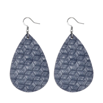 Elegant Faux Leather Teardrop Earrings for Women Lightweight Dangle Fashion Jewelry