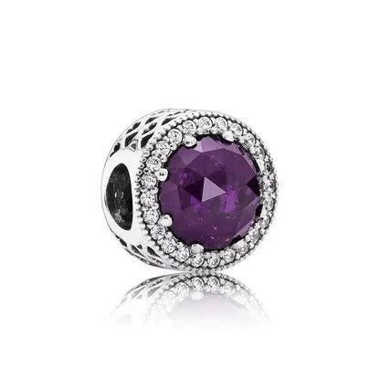 European Zircon Charm Beads 925 Silver Pendant Necklace for Women Gift P086-zi