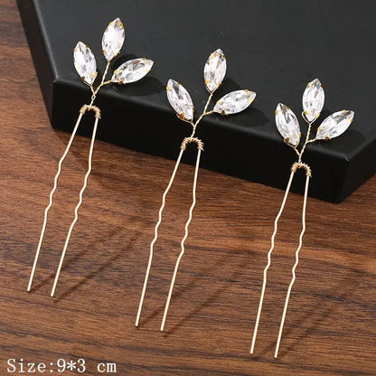 Elegant Pearl Rhinestone Flower Hair Pins for Women Wedding Accessories