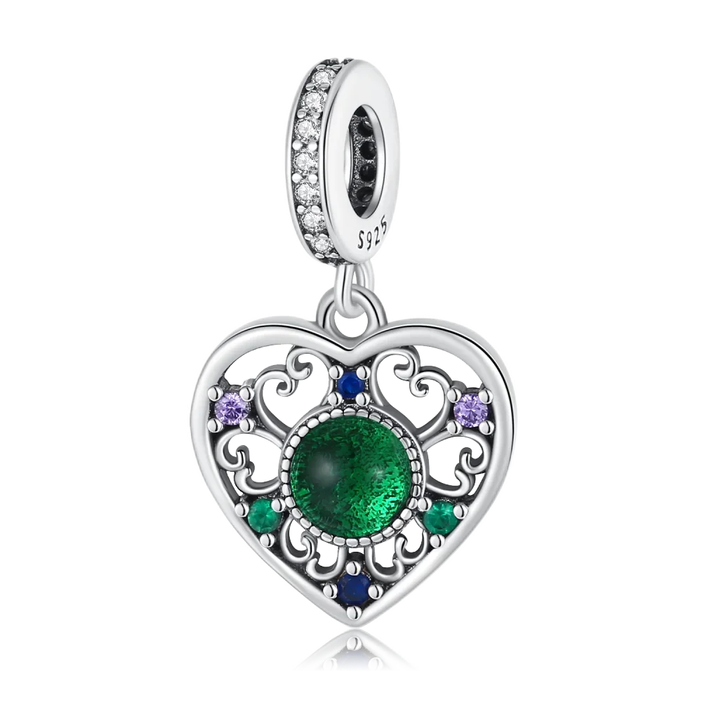 Original 925 Sterling Silver Heart Star Hot Air Balloon Puzzle Charms with Zircon for DIY Necklace and Bracelet Jewelry Gift