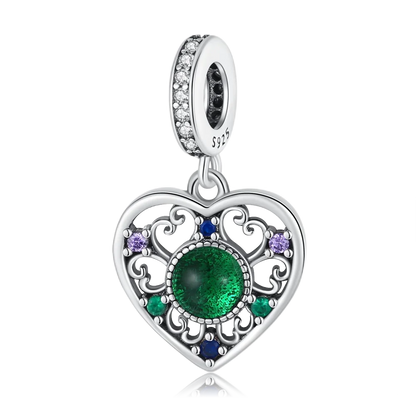 Original 925 Sterling Silver Heart Star Hot Air Balloon Puzzle Charms with Zircon for DIY Necklace and Bracelet Jewelry Gift